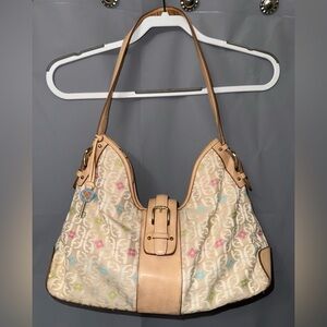 Vintage RARE Fossil Signature Flower Power Hobo Bag